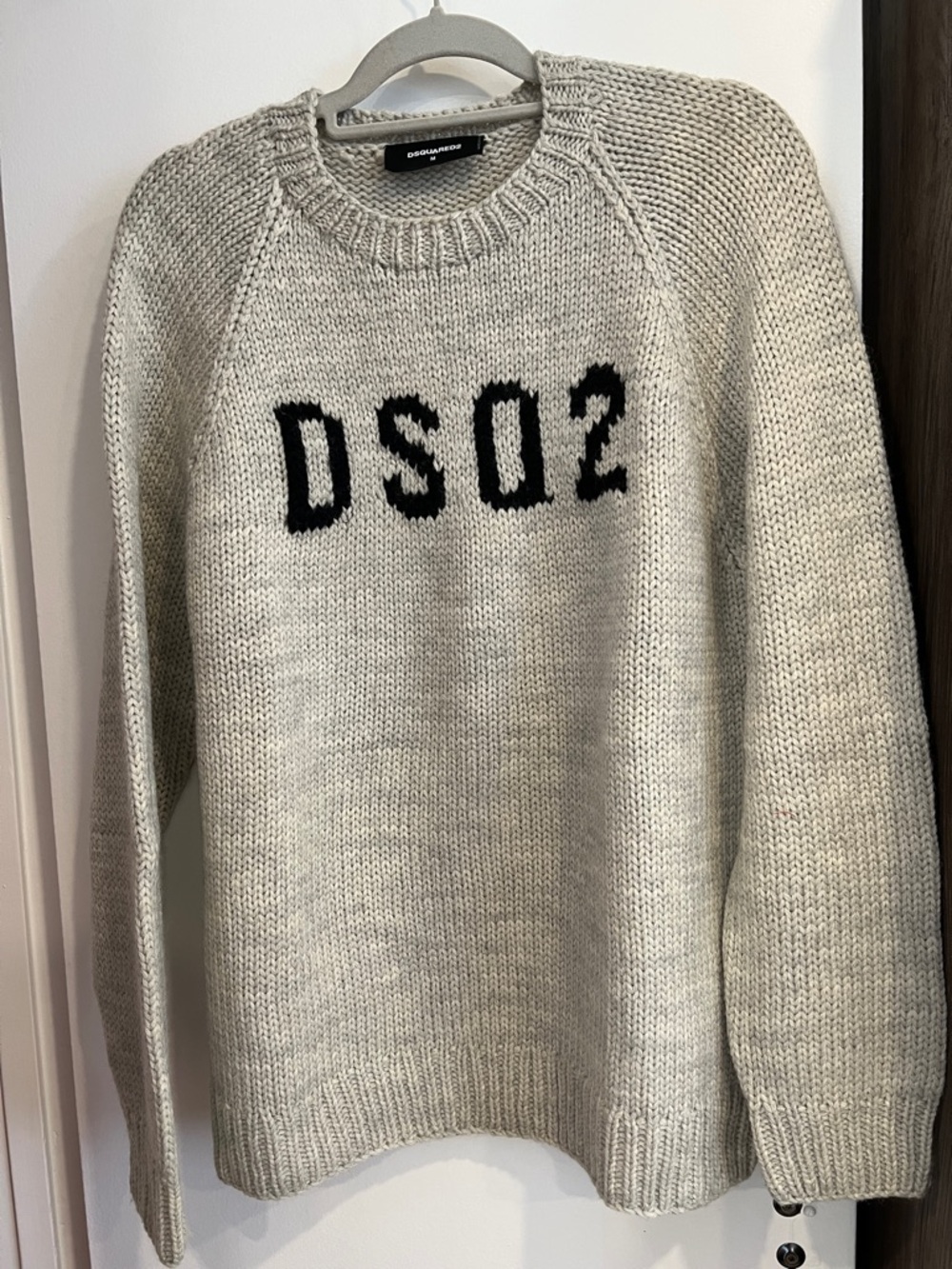 DSQUARED2 Grey Knit Crewneck with Black 'DSQ2' Logo